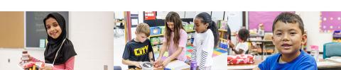 Rockburn Elementary School students engaged in various activities.